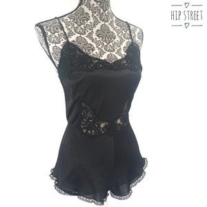 MAIDENFORM VINTAGE Lace Inserts Bodysuit Teddy 36